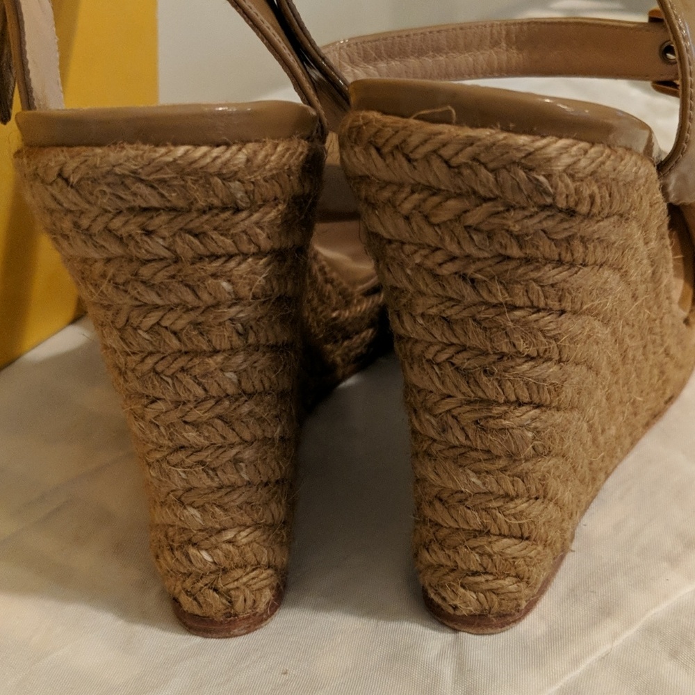 Fendi patent learher wedge sandals size 40 NWB - Picture 5 of 7